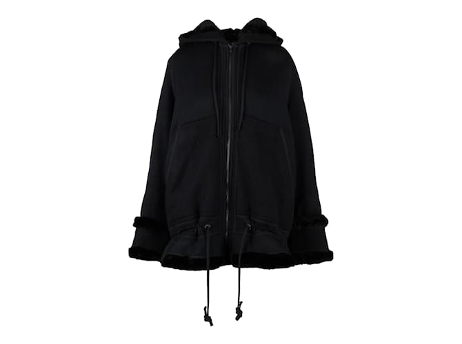 Autre Marque Diliborio lined Layered Wool Jacket with Hoodie Black  ref.1033815