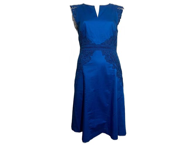 Autre Marque Vestido Marios Schwab azul celeste com enfeites de renda