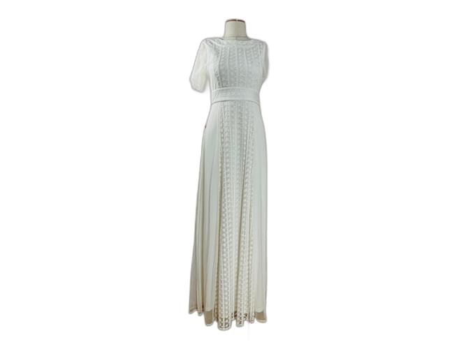 Autre Marque Kleid und Rüschen Weiß Polyester Polyamid  ref.1034001