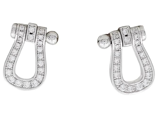 Fred earrings, "Strength 10", WHITE GOLD, diamants. Diamond  ref.1034005