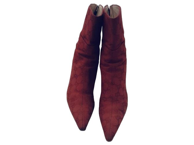 Botas Gucci Vermelhas de Algodão Vermelho