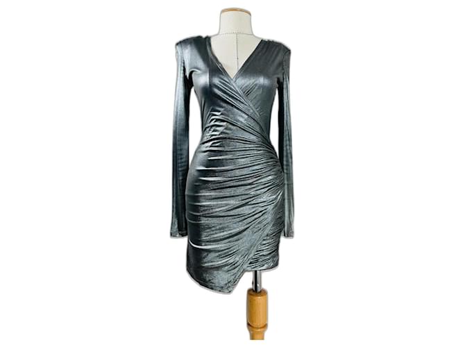 Balmain Dresses Silvery Viscose Elastane Polyamide  ref.1034035