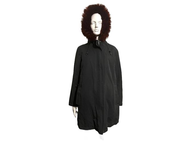 Diane Von Furstenberg Parka DvF con cappuccio e finta pelliccia Nero