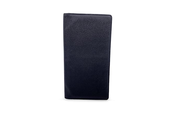 Louis Vuitton Vintage Black Taiga Porte Chequier Checkbook Wallet Leather  ref.1034056