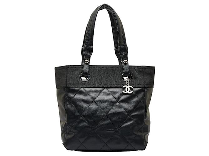 CHANEL CHANEL Paris Biarritz Tote PM Tote Bag canvas Black Used Women SHW  logo CC Coco ｜Product Code：2107600844961｜BRAND OFF Online Store