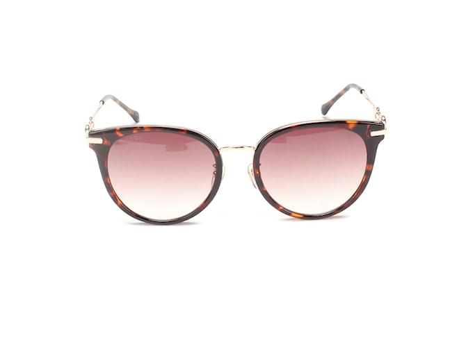 Gucci Óculos de Sol Quadrados Coloridos Marrom Metal  ref.1034126