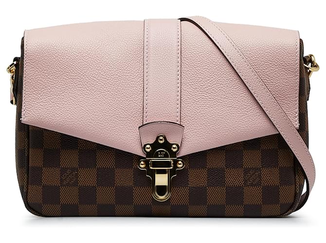 Louis Vuitton Brown Damier Ebene Clapton PM Pink Leather Cloth Pony-style  calfskin ref.1034234 - Joli Closet