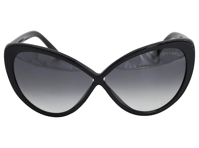 Gafas de sol estilo ojo de gato con forma de mariposa extragrandes Madison de Tom Ford en acetato negro Fibra de celulosa  ref.1034397
