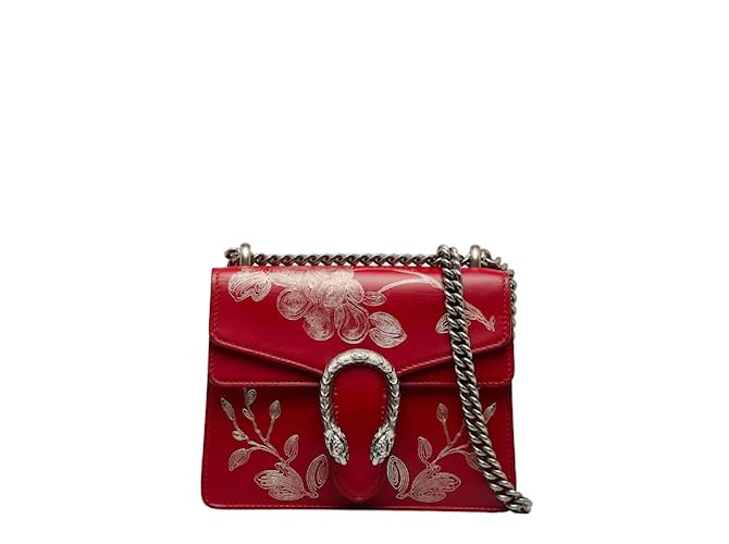 Gucci Limited Edition Mini Chinese New Year Dionysus Shoulder Bag 421970 Red Leather Pony-style calfskin  ref.1034405