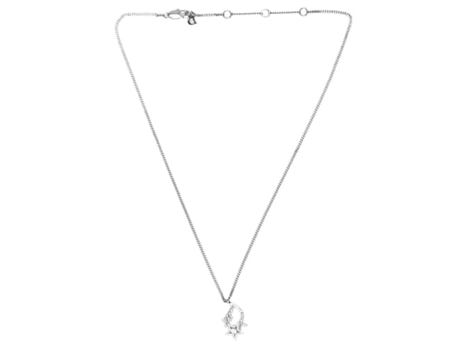 Christian Dior Silver star logo necklace Silvery  ref.1034447