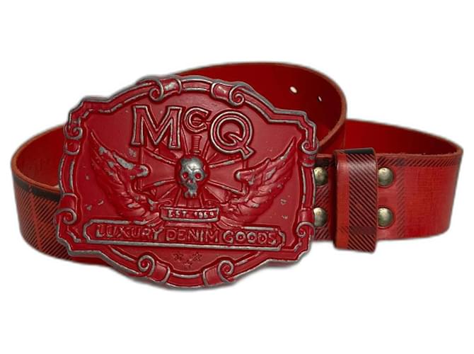 Mcq Cinturones Roja Cuero  ref.1034513