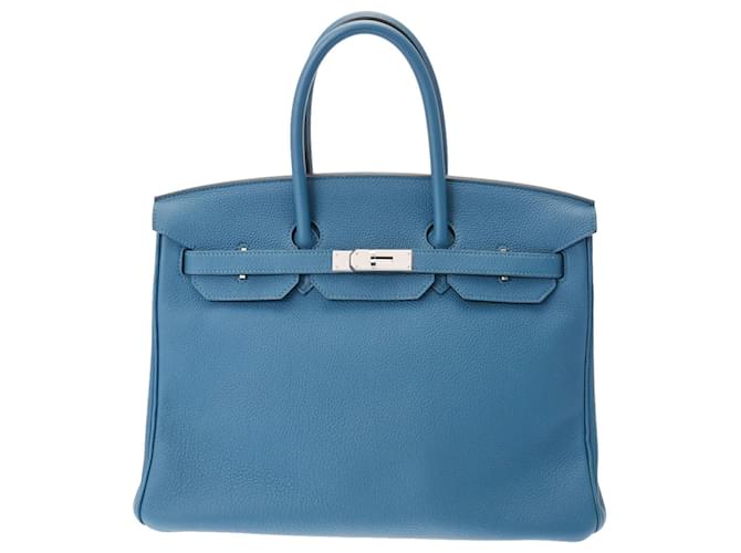 Hermès HERMES BIRKIN 35 Navy blue Leather  ref.1034642