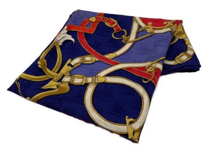Hermès ***HERMES Sciarpa grande HERMES Blu 