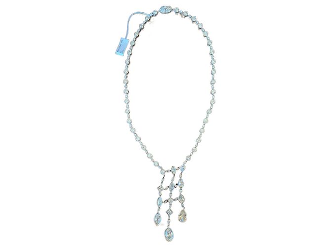 Collar Burma de plata rodiada y burmalita Blanco