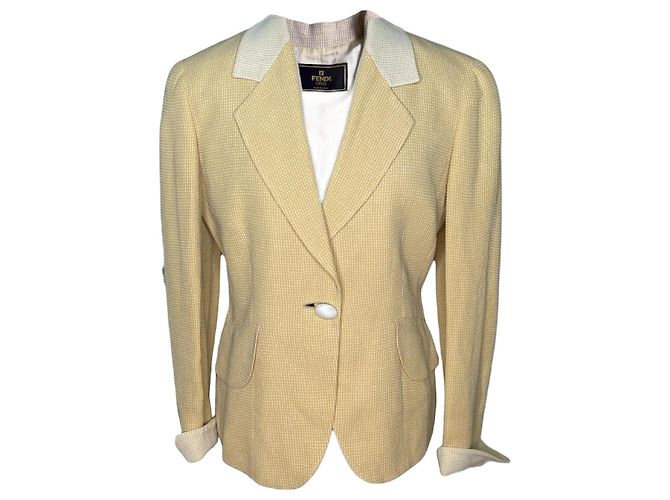 Fendi Craned Cool wool blazer beige size M