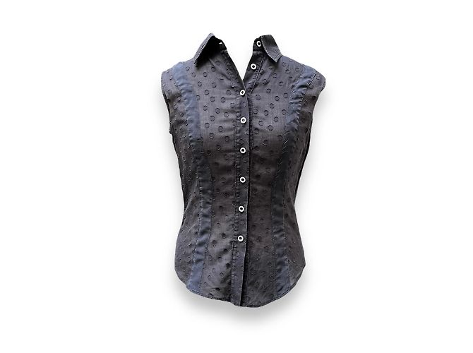 Versace Top senza maniche Pisace in seta nero M