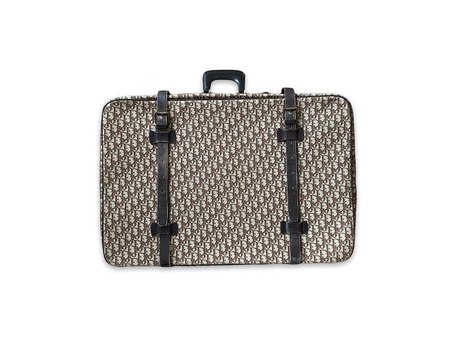 Mala Christian Dior Oblique Monogram Canvas Marrom