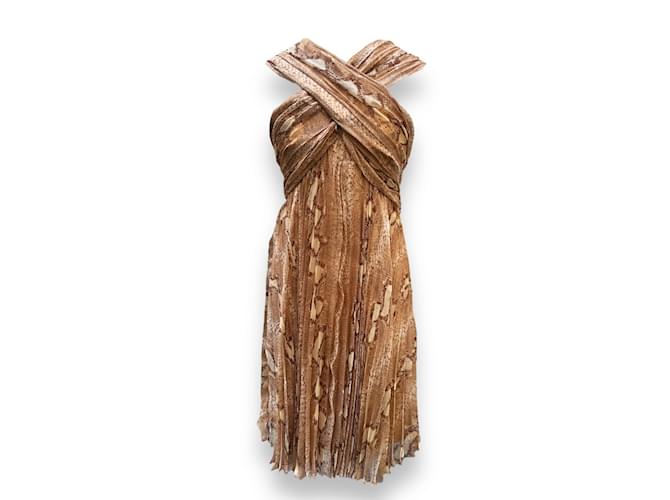 Christian Dior DIOR Dresses S  Brown Silk  ref.1034956