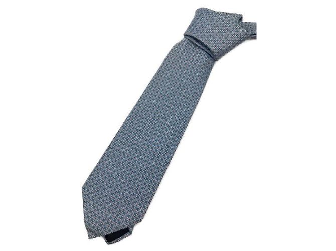 Hermès silk tie blue