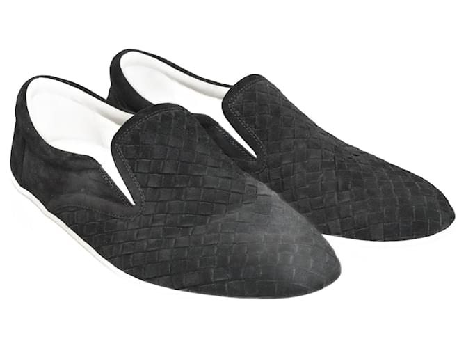 Bottega Veneta Zapatos sin cordones Intrecciato negros Suecia  ref.1035116