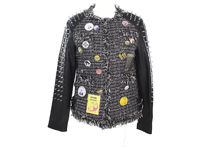 Staccato by Ground Zero Black/Multicolor Tweed & Spiked Jacket Polyester  ref.1035121