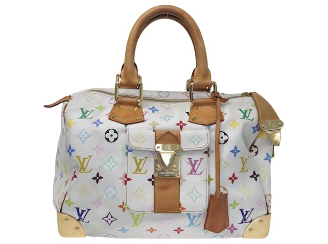 Louis Vuitton white Multicolor Monogram Speedy 30 bag Multiple