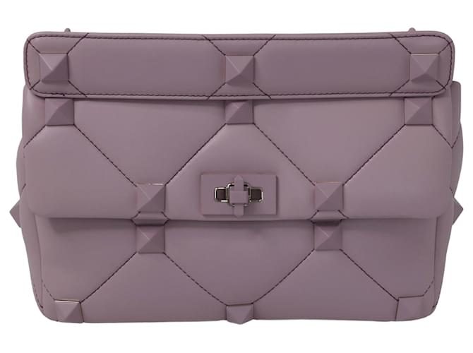 Valentino Lilac Roman Stud Leather Shoulder Bag  ref.1035200