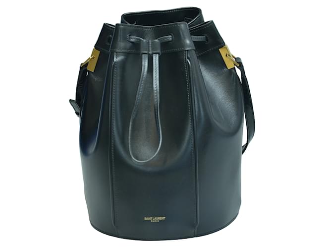 Saint Laurent - Talitha Black Leather Medium Bucket Bag