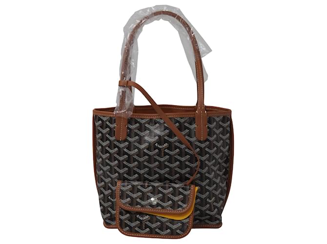 Tan/Black Chevroches & Goyardine Anjou Mini Bag Leather ref.1035241 - Joli  Closet