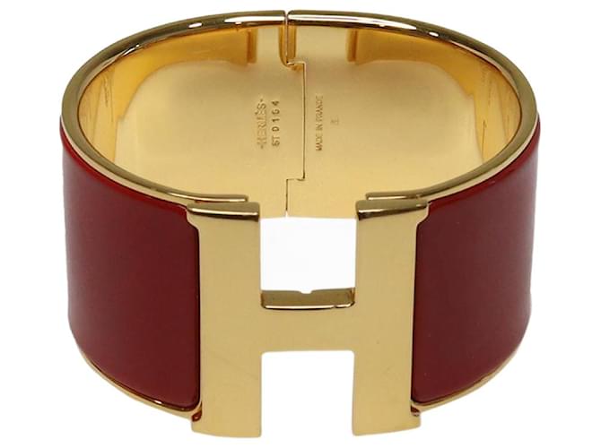 Hermès Rotes extra großes Clic Clac H-Armband Metall  ref.1035375