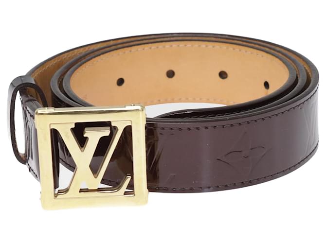 Louis Vuitton Burgundy Amarante Monogram LV Frame Buckle Belt Dark