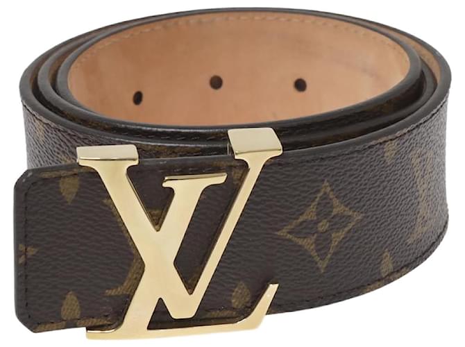 Pre-owned Louis Vuitton Initiales Leather Belt In Burgundy