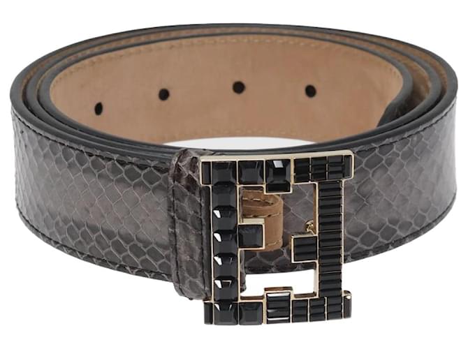 Fendi Black/Grey Belt Exotic leather  ref.1035513