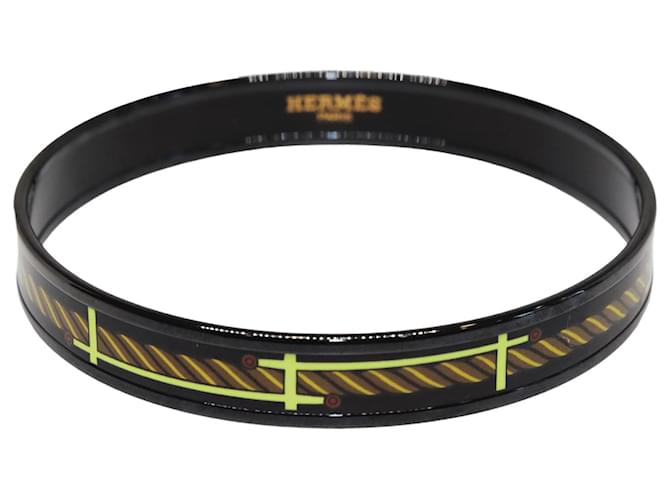 Hermès Black Quadrige Narrow  Plated Mel Bracelet Metal  ref.1035574