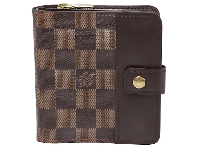 Louis Vuitton Damier Ebene Canvas Compact Zippy Wallet Louis Vuitton