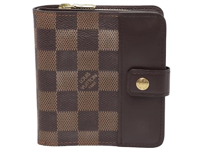 Louis Vuitton Damier Ebene Compact Zip Wallet Toile  ref.1035610