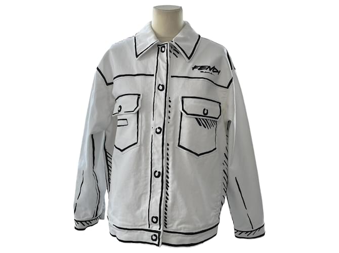 デニムジャケット Fendi White Denim Jacket Jeans Jacket Jeans White | Fendi