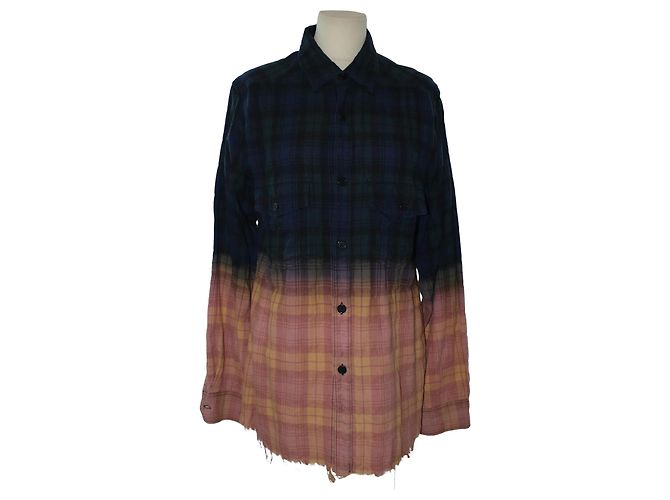 Saint Laurent Camicia a maniche lunghe effetto sfumato multicolor