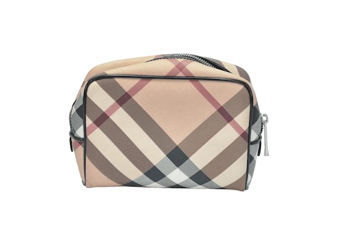 Burberry Vintage Check Cosmetic Pouch Leather  ref.1035722