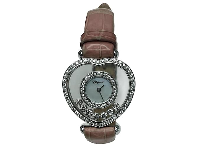 Chopard Reloj Happy Diamond Heart para mujer Dorado Oro blanco  ref.1035826