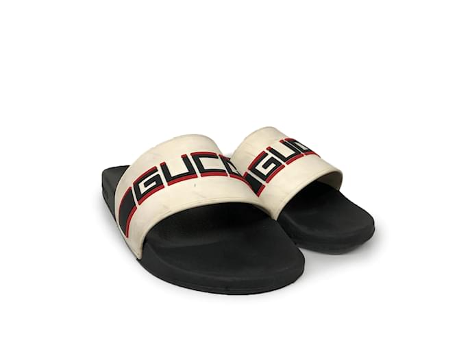 Women's rubber slide sandal in Red Rubber | GUCCI® SI