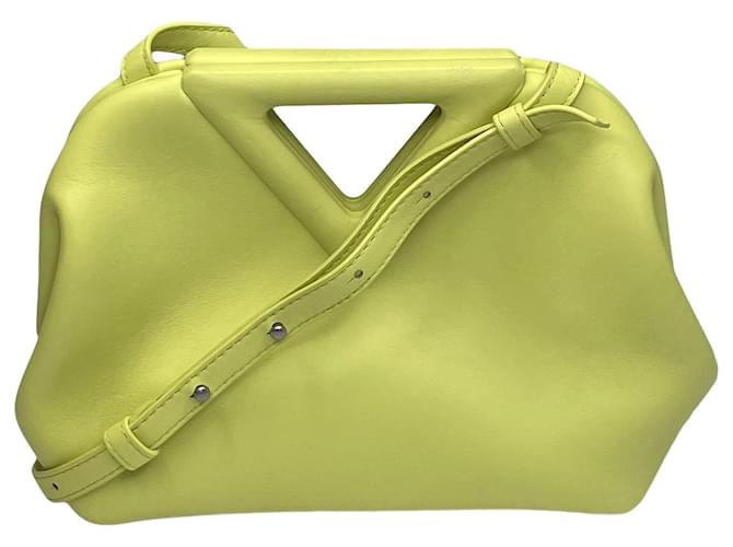 Bottega Veneta - The Point Triangle Yellow Leather Small Bag