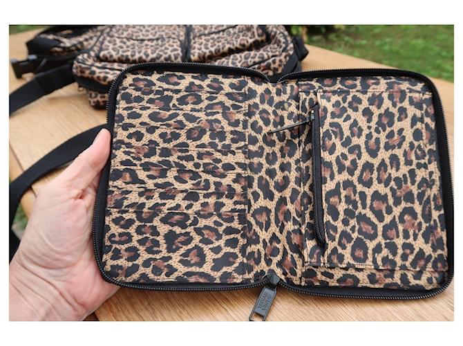 Sonia Rykiel bag in leopard canvas + her companion Leopard print Cloth  ref.1036222