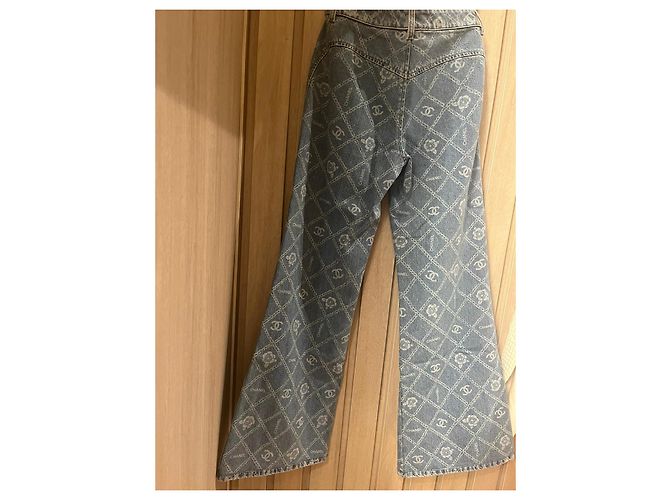 Chanel 2023 Große Dakar-Jeans Blau