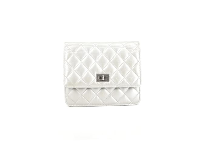 Chanel Matelasse Reissue Wallet on Chain White Leather Pony-style calfskin  ref.1036338