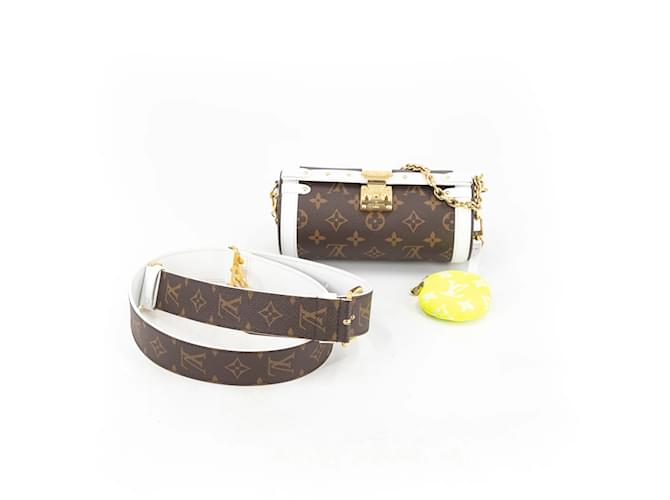Papillon trunk leather handbag Louis Vuitton Yellow in Leather