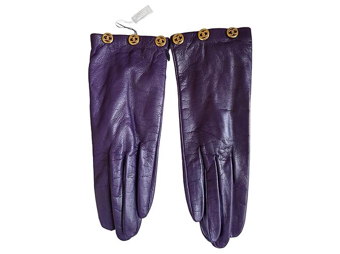 Chanel Luvas Roxo