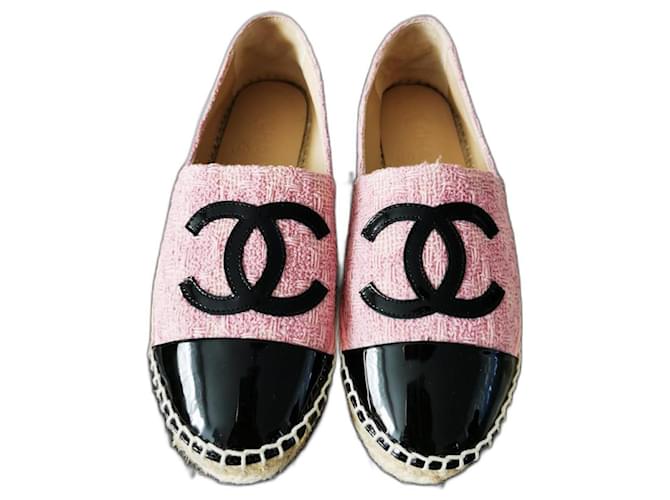 Chanel tweed espadrilles Pink  ref.1036588