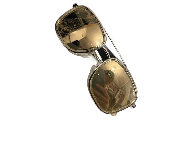 Occhiali da sole Chanel oro metallo D'oro