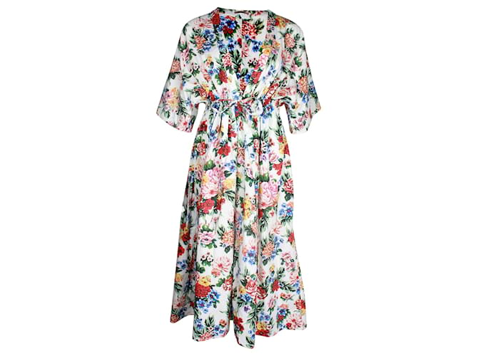 Autre Marque Emilia Wickstead Zarina Floral-Print Kaftan Dress in Multicolor Cotton Multiple colors  ref.1036692